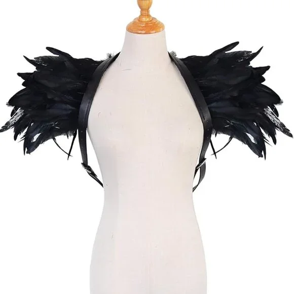 Feather Epaulet Shrug Shoulder Wings - Picture 5 of 7
